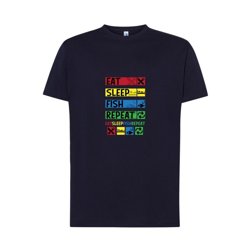 Eat Sleep Fish Repeat Koszulka męska 170g