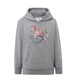 Piękny kwiecisty koń Bluza dziecięca z kapturem 290g
