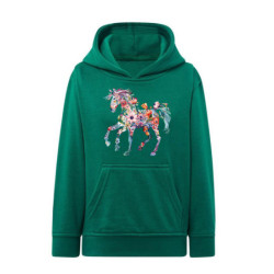 Piękny kwiecisty koń Bluza dziecięca z kapturem 290g
