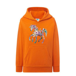 Piękny kwiecisty koń Bluza dziecięca z kapturem 290g