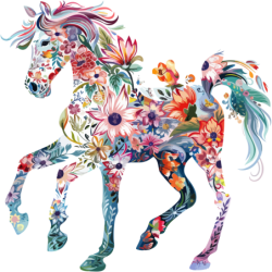 Piękny kwiecisty koń Bluza dziecięca z kapturem 290g