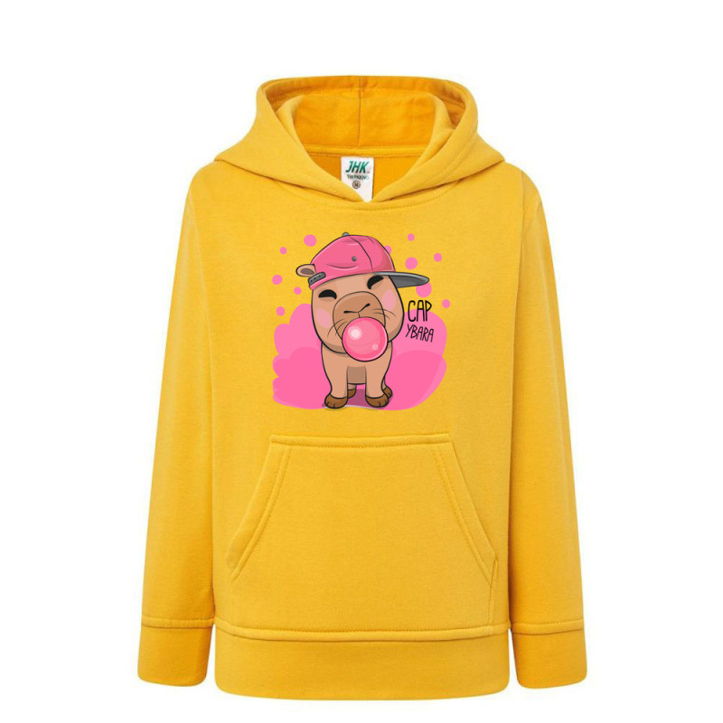 Crazy Kapibara z gumą balonową Bluza dziecięca z kapturem 290g