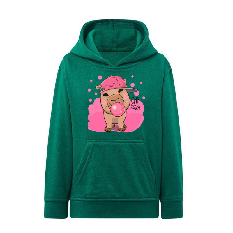 Crazy Kapibara z gumą balonową Bluza dziecięca z kapturem 290g