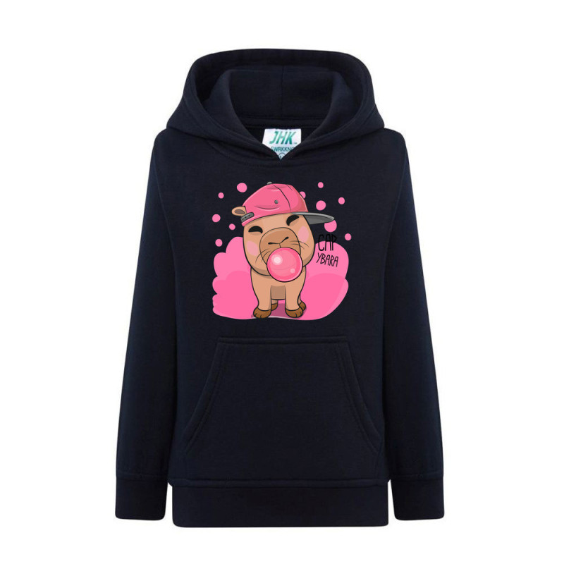 Crazy Kapibara z gumą balonową Bluza dziecięca z kapturem 290g