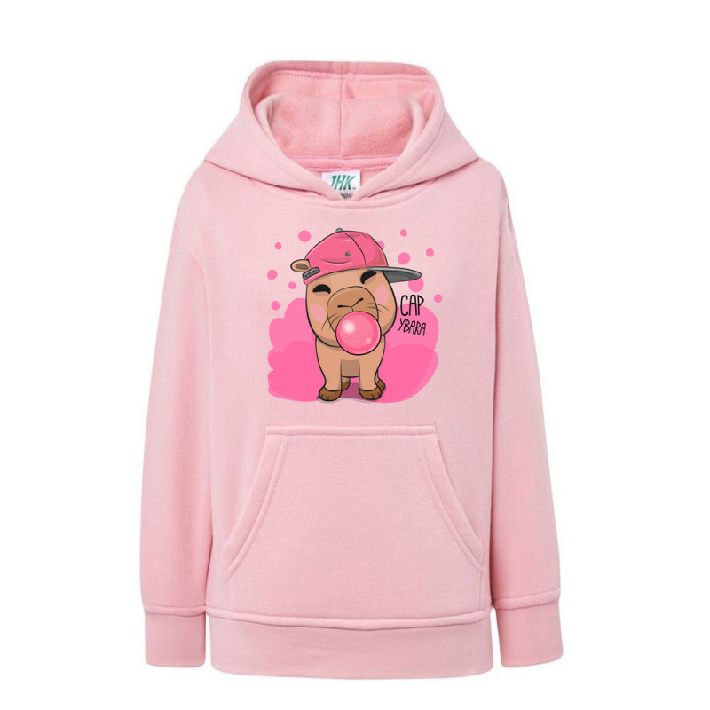 Crazy Kapibara z gumą balonową Bluza dziecięca z kapturem 290g