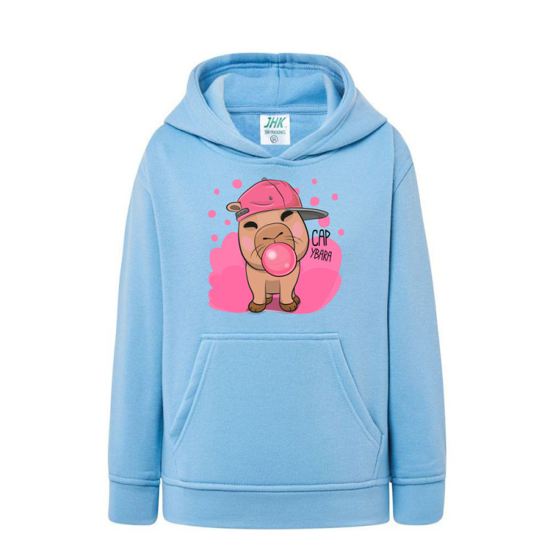Crazy Kapibara z gumą balonową Bluza dziecięca z kapturem 290g