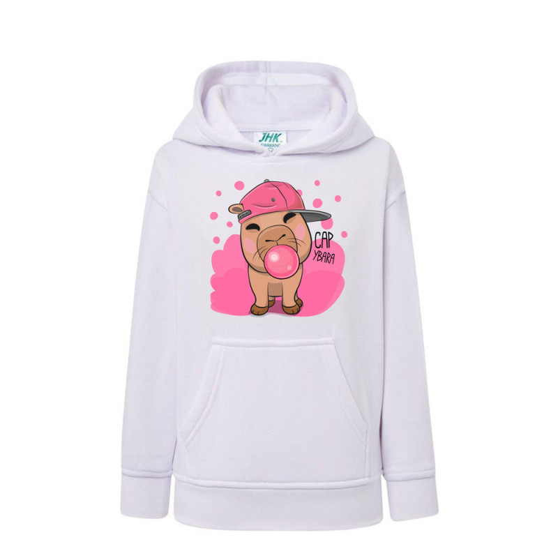 Crazy Kapibara z gumą balonową Bluza dziecięca z kapturem 290g
