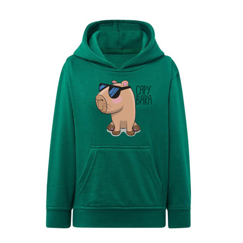 Kapibara w okularach Bluza dziecięca z kapturem 290g