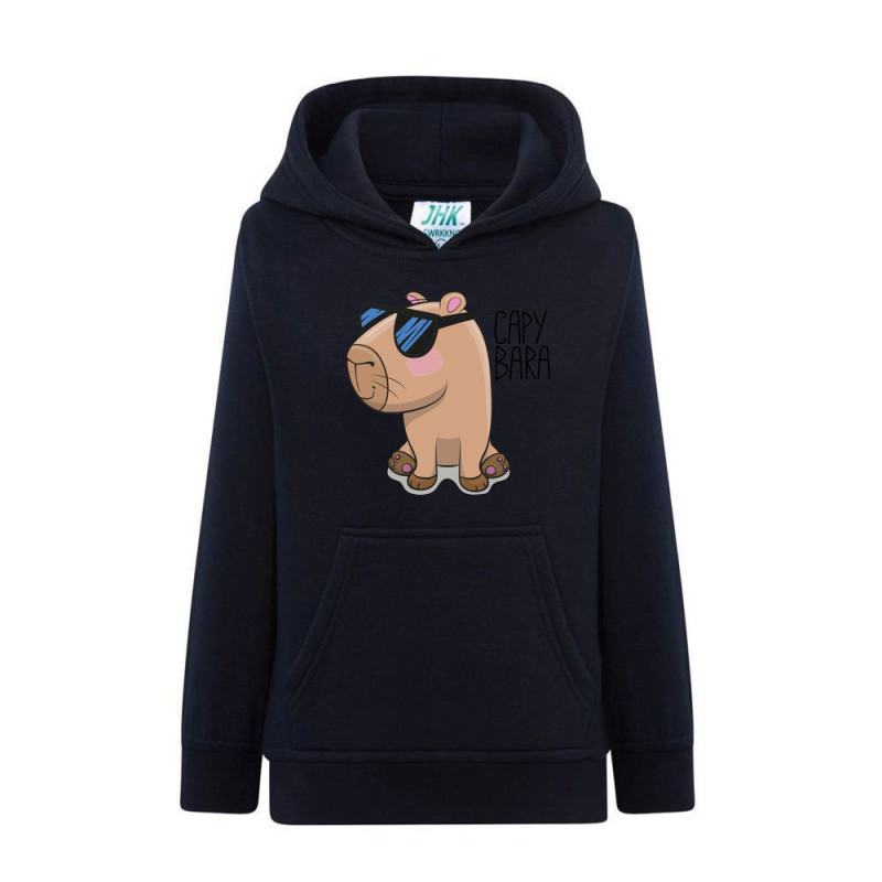 Kapibara w okularach Bluza dziecięca z kapturem 290g
