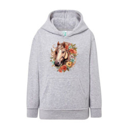 Piękny koń z wiankiem Bluza dziecięca z kapturem 290g