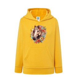 Piękny koń z wiankiem Bluza dziecięca z kapturem 290g