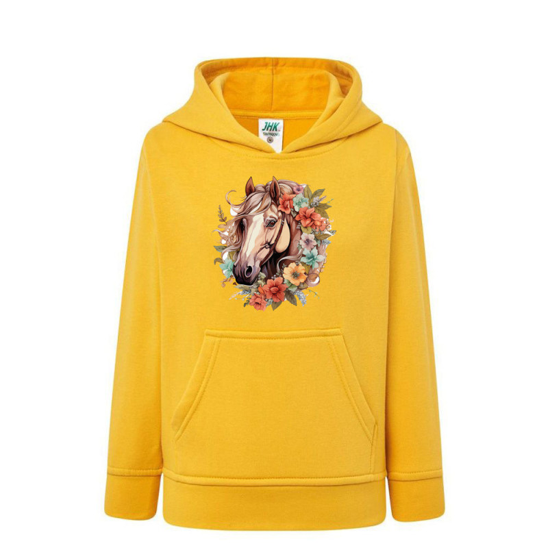 Piękny koń z wiankiem Bluza dziecięca z kapturem 290g