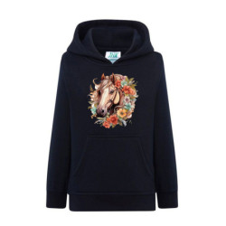 Piękny koń z wiankiem Bluza dziecięca z kapturem 290g