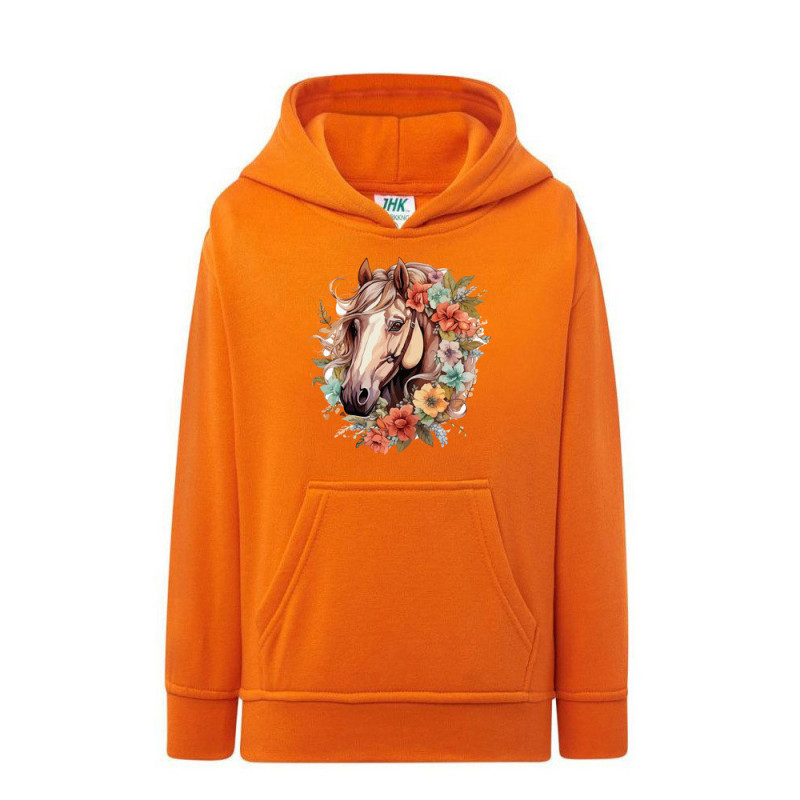 Piękny koń z wiankiem Bluza dziecięca z kapturem 290g