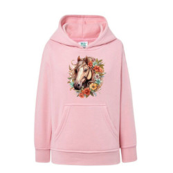 Piękny koń z wiankiem Bluza dziecięca z kapturem 290g