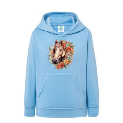 Piękny koń z wiankiem Bluza dziecięca z kapturem 290g