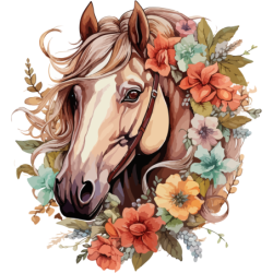 Piękny koń z wiankiem Bluza dziecięca z kapturem 290g