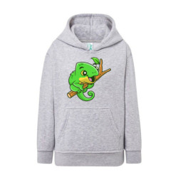 Słodki zielony mały kameleon Bluza dziecięca z kapturem 290g