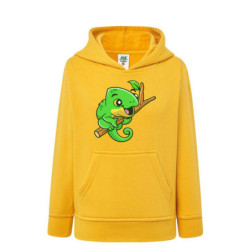 Słodki zielony mały kameleon Bluza dziecięca z kapturem 290g