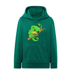 Słodki zielony mały kameleon Bluza dziecięca z kapturem 290g