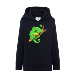 Słodki zielony mały kameleon Bluza dziecięca z kapturem 290g