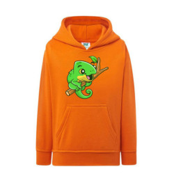 Słodki zielony mały kameleon Bluza dziecięca z kapturem 290g