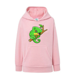 Słodki zielony mały kameleon Bluza dziecięca z kapturem 290g