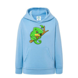 Słodki zielony mały kameleon Bluza dziecięca z kapturem 290g