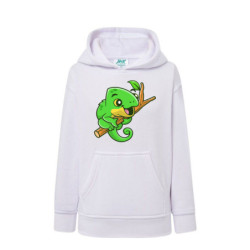 Słodki zielony mały kameleon Bluza dziecięca z kapturem 290g