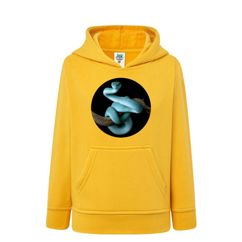 Niebieski wąż na gałęzi Bluza dziecięca z kapturem 290g