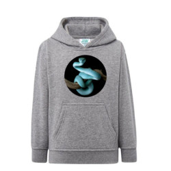 Niebieski wąż na gałęzi Bluza dziecięca z kapturem 290g