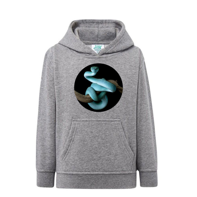 Niebieski wąż na gałęzi Bluza dziecięca z kapturem 290g