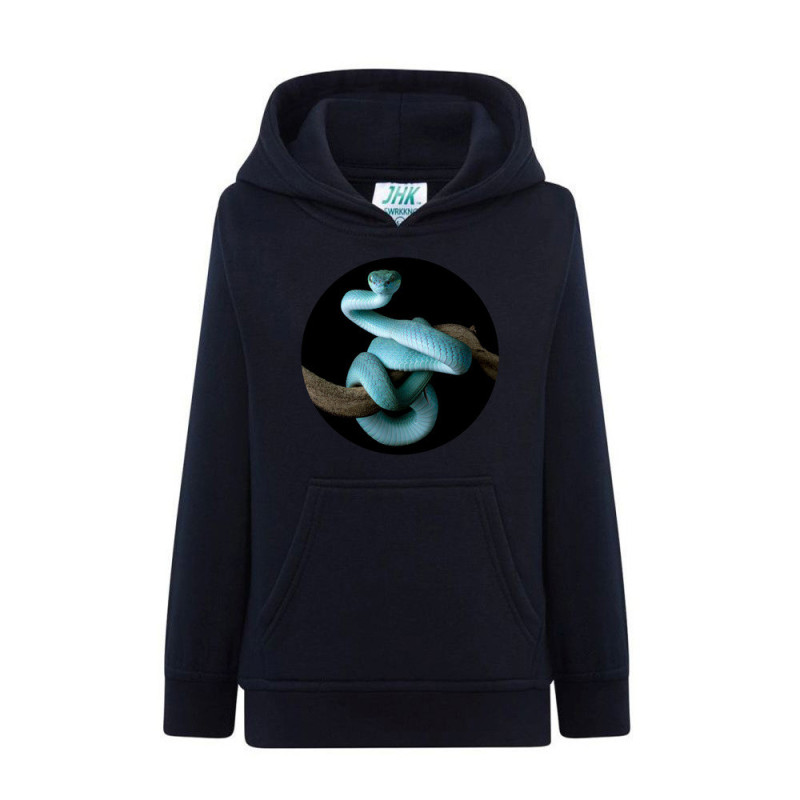 Niebieski wąż na gałęzi Bluza dziecięca z kapturem 290g