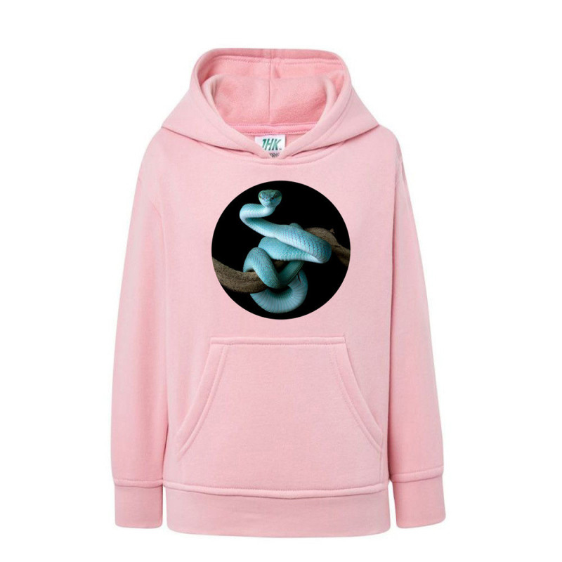Niebieski wąż na gałęzi Bluza dziecięca z kapturem 290g