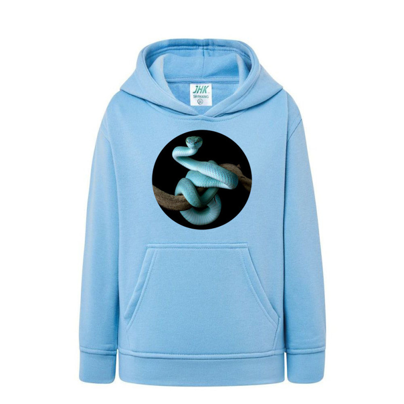 Niebieski wąż na gałęzi Bluza dziecięca z kapturem 290g