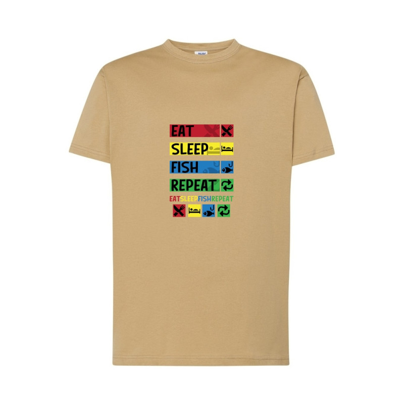 Eat Sleep Fish Repeat Koszulka męska 155g