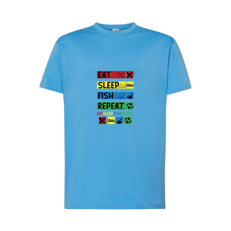 Eat Sleep Fish Repeat Koszulka męska 155g