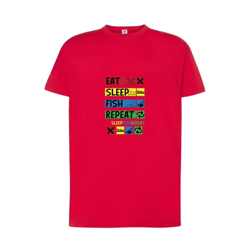 Eat Sleep Fish Repeat Koszulka męska 155g