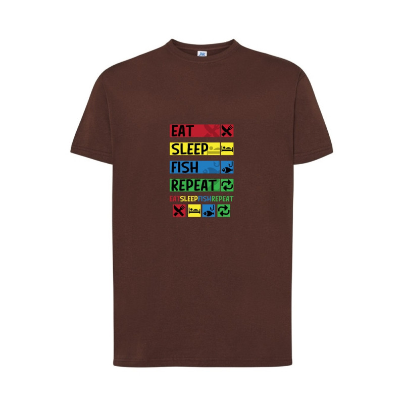 Eat Sleep Fish Repeat Koszulka męska 155g