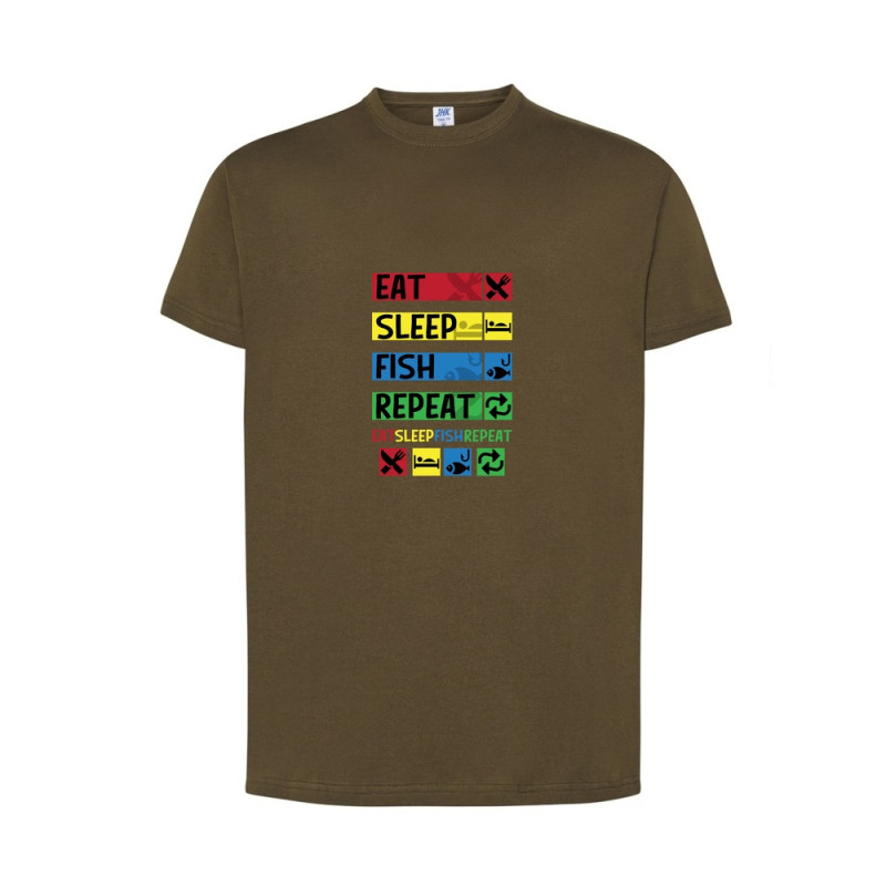 Eat Sleep Fish Repeat Koszulka męska 155g