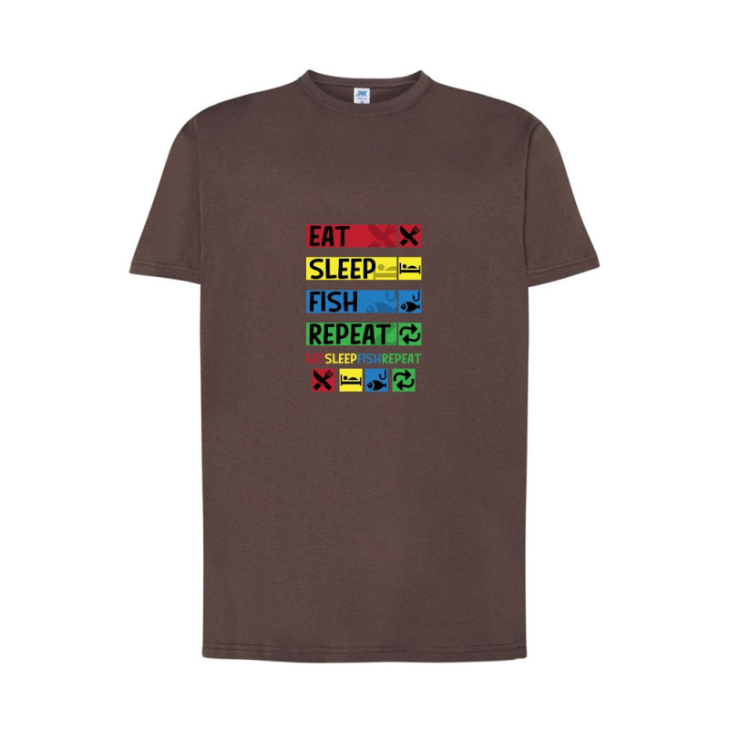 Eat Sleep Fish Repeat Koszulka męska 155g