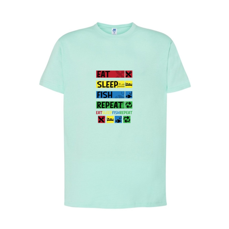 Eat Sleep Fish Repeat Koszulka męska 155g