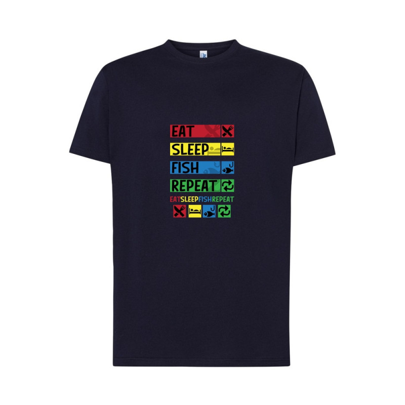 Eat Sleep Fish Repeat Koszulka męska 155g