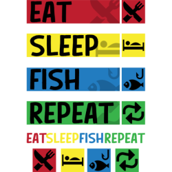 Eat Sleep Fish Repeat Koszulka męska 155g